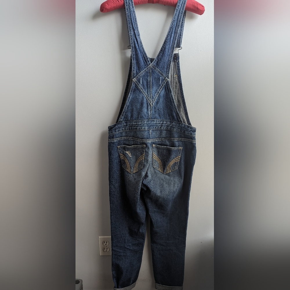 EUC..Hollister Denim Bib Ripped and Distressed Overalls Size Small - Picture 4 of 9